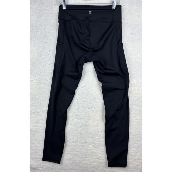 JustFab Black High Rise Leggings Small NWOT Pockets Squat Proof Gym Yoga - Picture 4 of 5